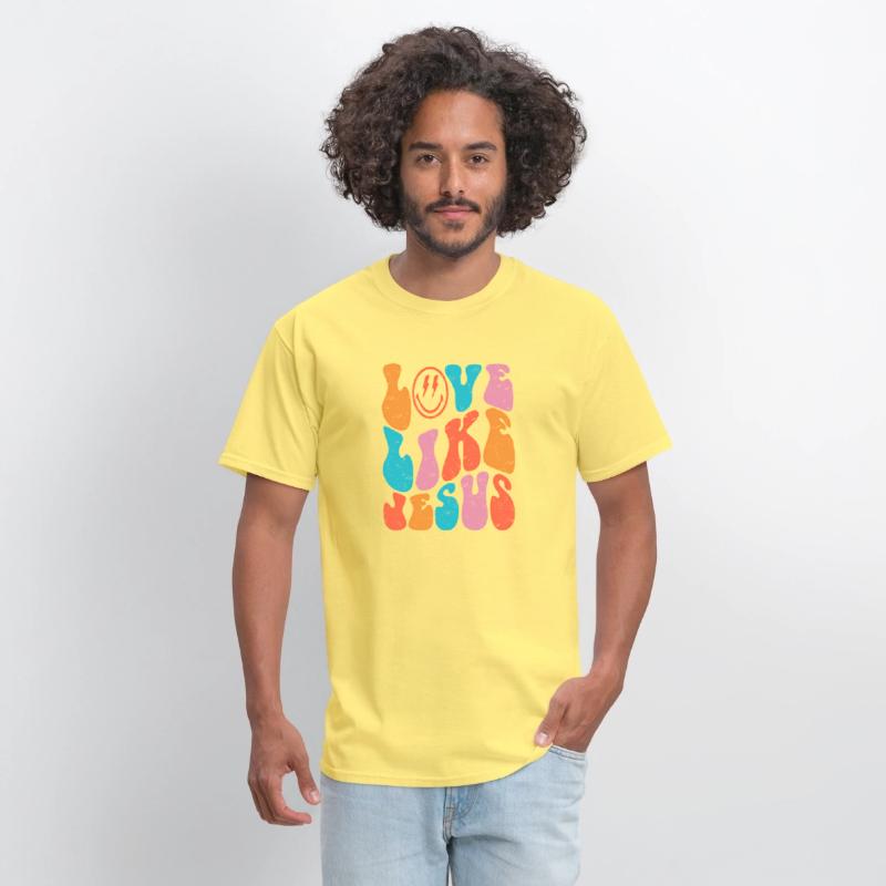 Retro Love Like Jesus Smiling Face Christian Relig