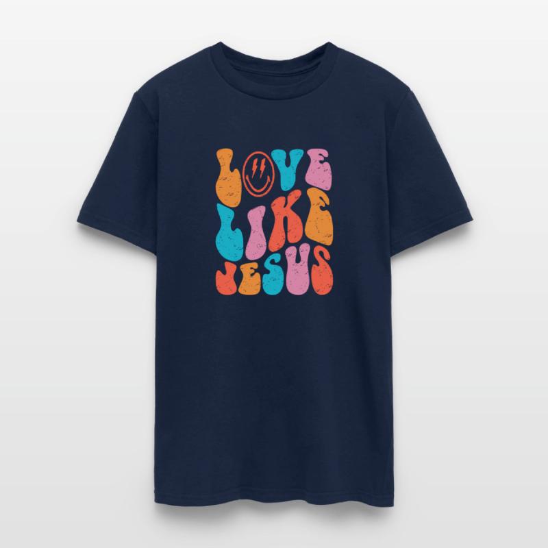 Retro Love Like Jesus Smiling Face Christian Relig