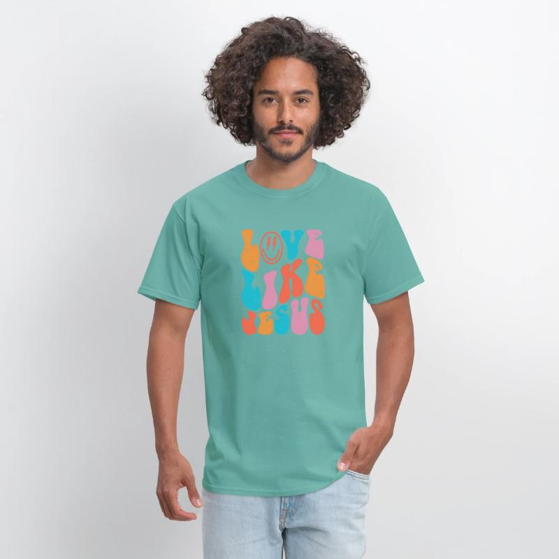 Retro Love Like Jesus Smiling Face Christian Relig