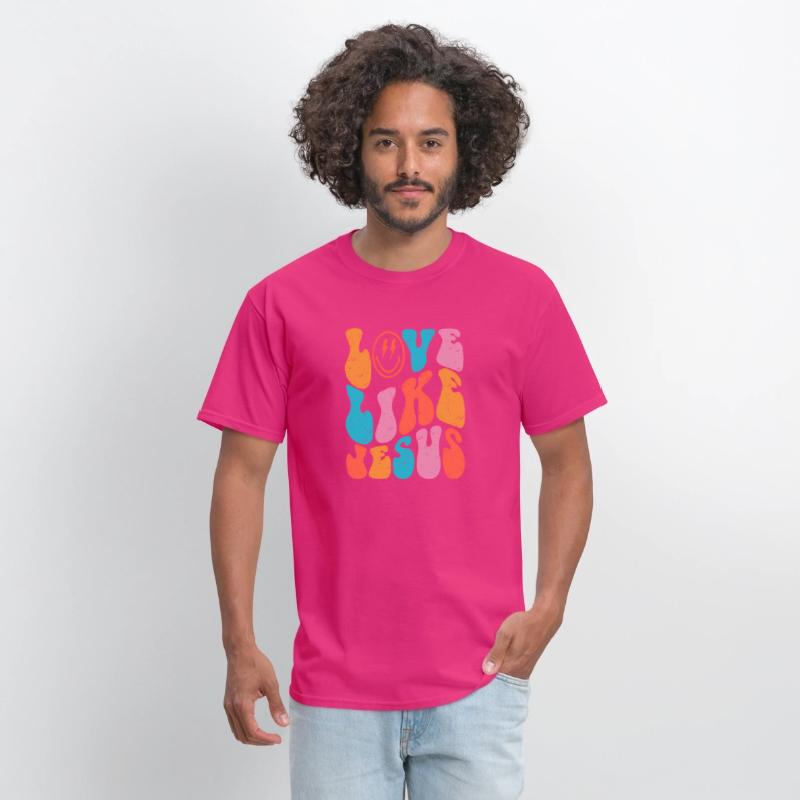 Retro Love Like Jesus Smiling Face Christian Relig