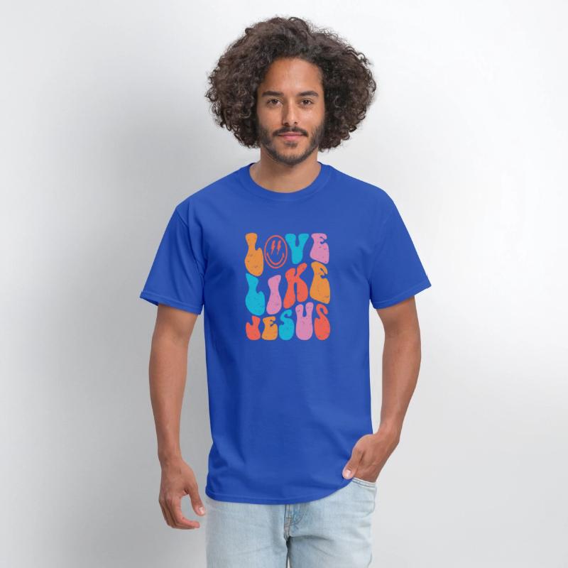 Retro Love Like Jesus Smiling Face Christian Relig