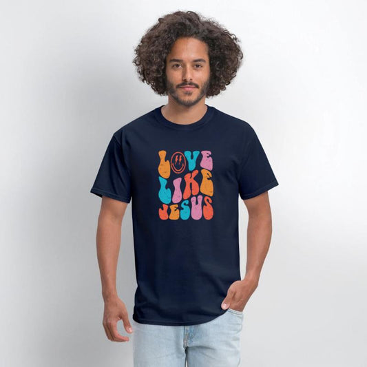 Retro Love Like Jesus Smiling Face Christian Relig