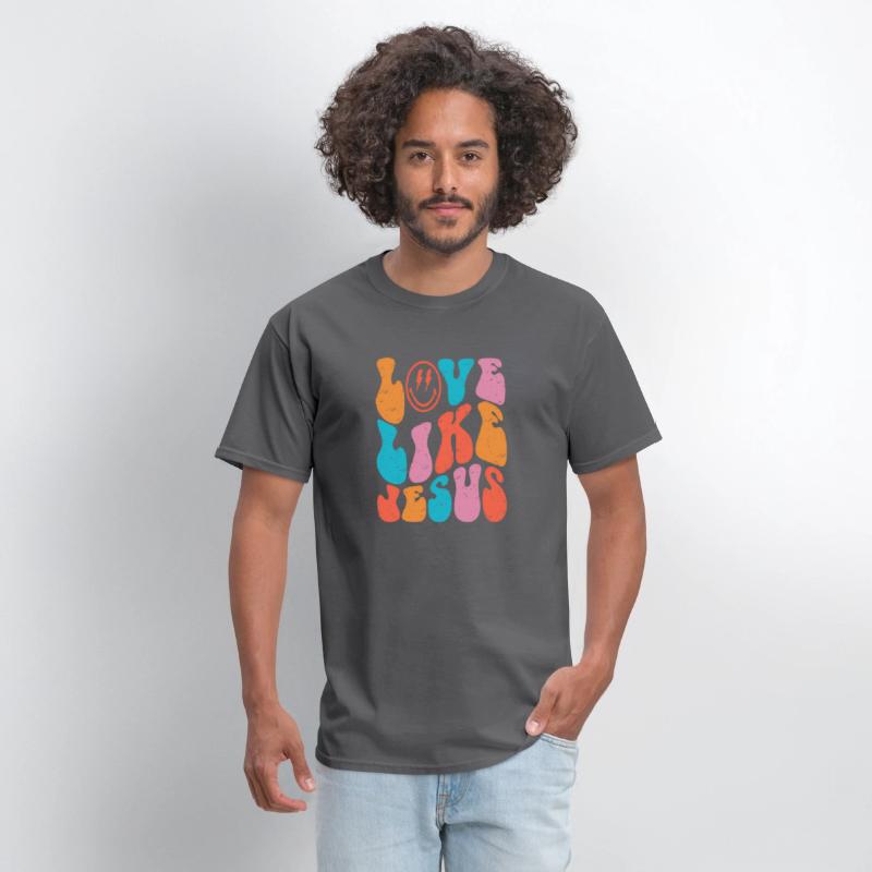 Retro Love Like Jesus Smiling Face Christian Relig