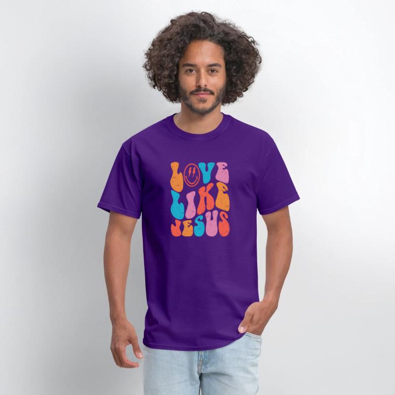 Retro Love Like Jesus Smiling Face Christian Relig