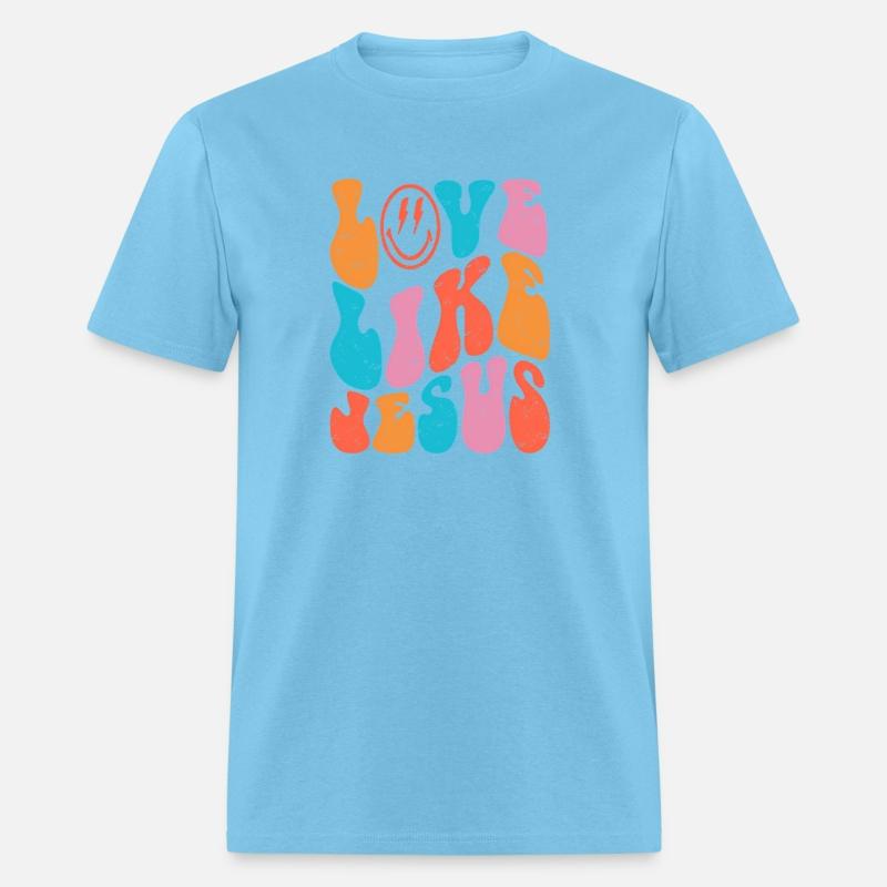 Retro Love Like Jesus Smiling Face Christian Relig
