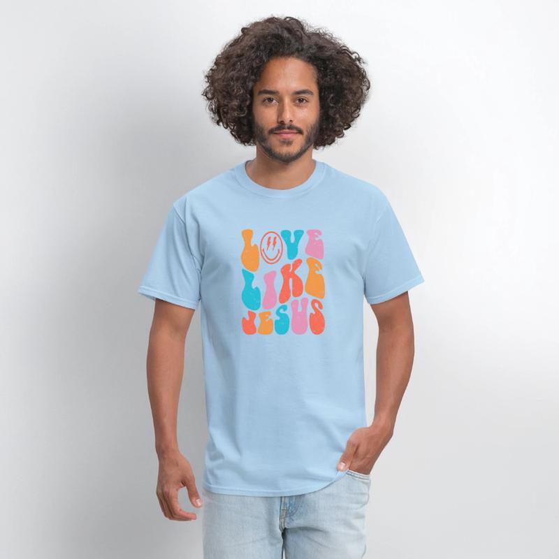 Retro Love Like Jesus Smiling Face Christian Relig