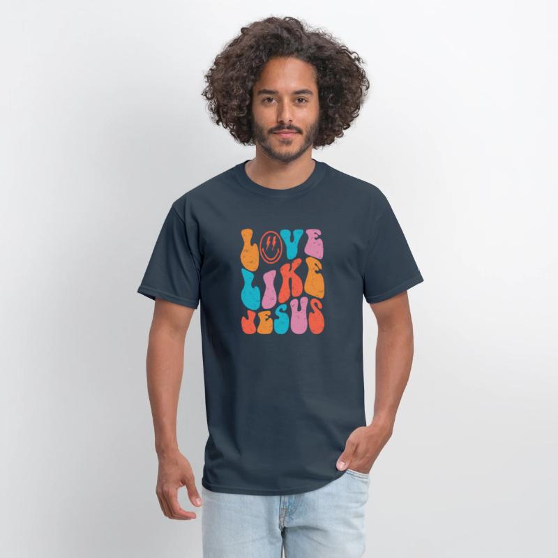 Retro Love Like Jesus Smiling Face Christian Relig