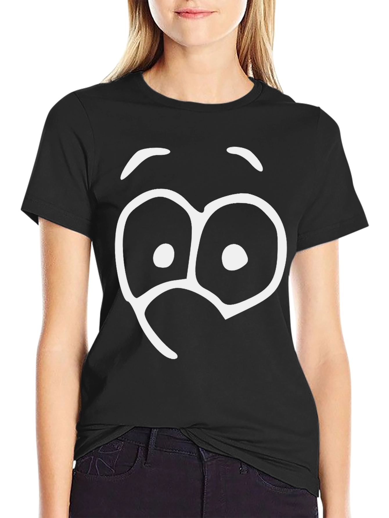 Funny Googly Eyes Graphic T-Shirt - Black