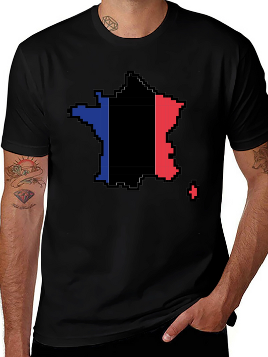 Pixel France Flag T-Shirt - Retro Gaming Style