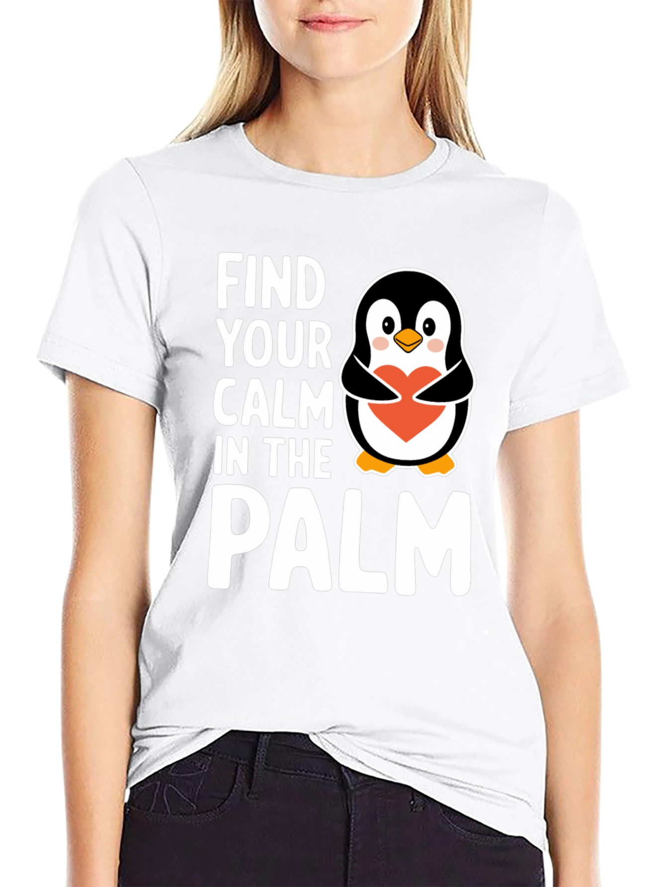 Find Your Calm Penguin T-Shirt - Unisex Cotton Tee