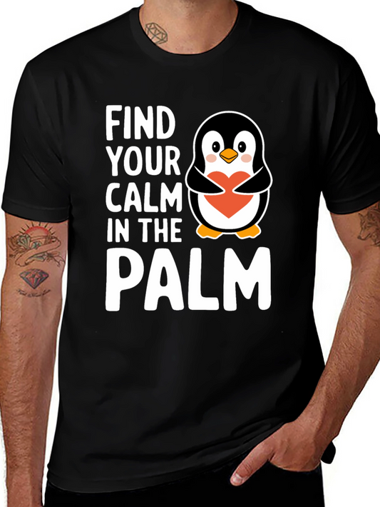 Find Your Calm Penguin T-Shirt - Unisex Cotton Tee