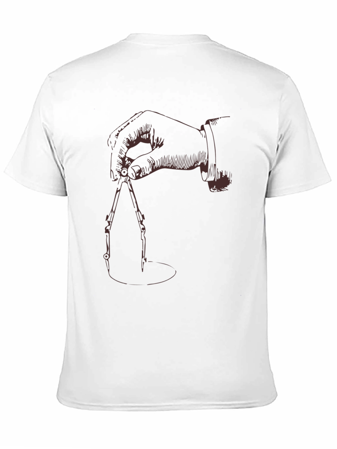 Black T-Shirt with Hand Drawing Compass Design