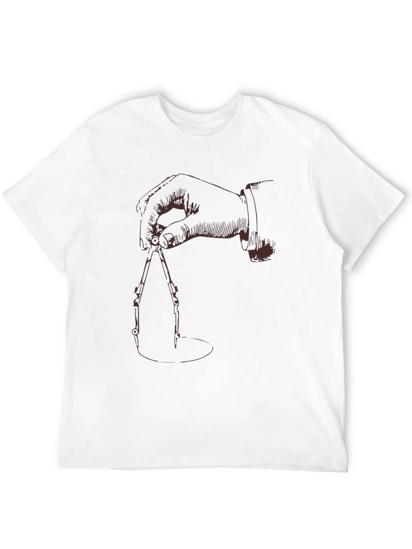 Black T-Shirt with Hand Drawing Compass Design