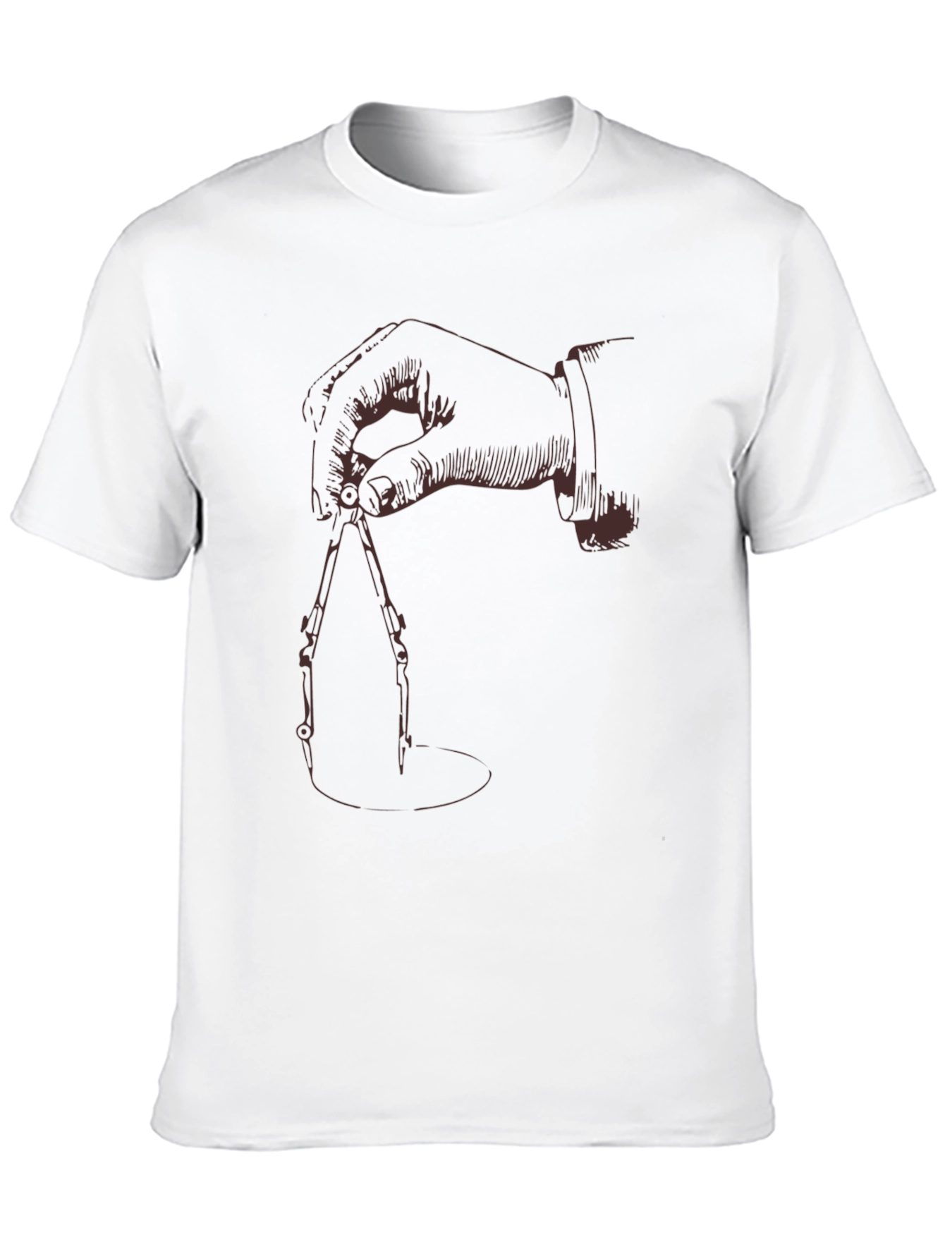Black T-Shirt with Hand Drawing Compass Design