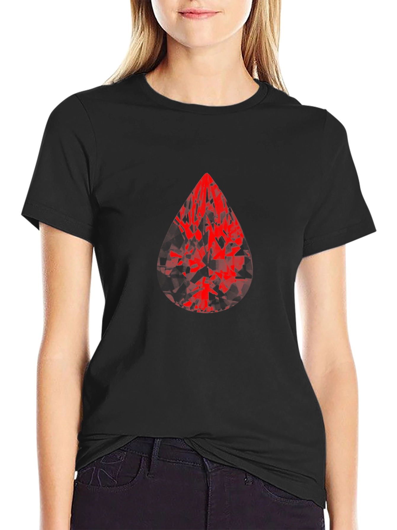Red Gem Graphic Print T-Shirt - Bold Style