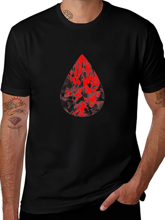 Red Gem Graphic Print T-Shirt - Bold Style