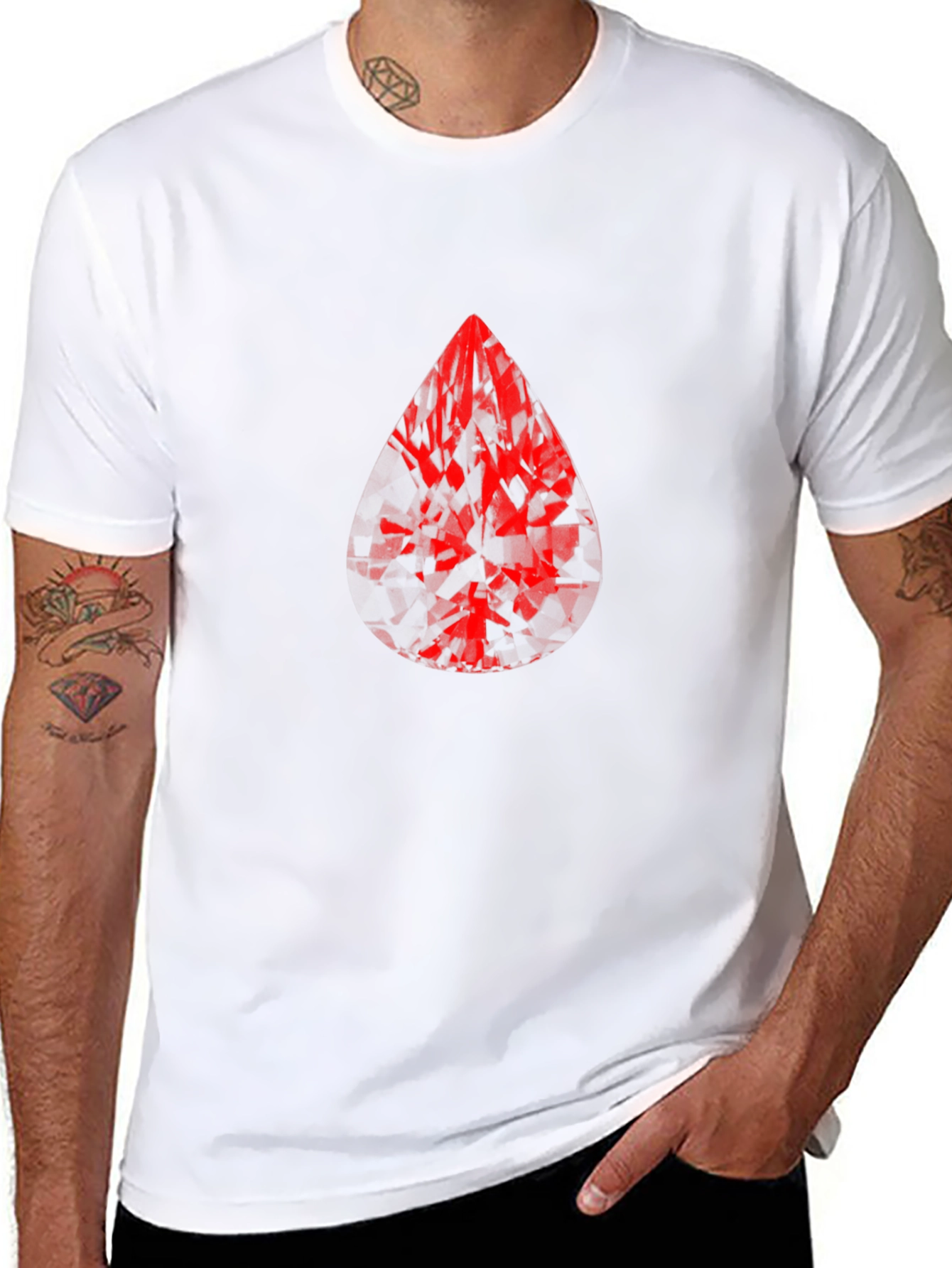 Red Gem Graphic Print T-Shirt - Bold Style