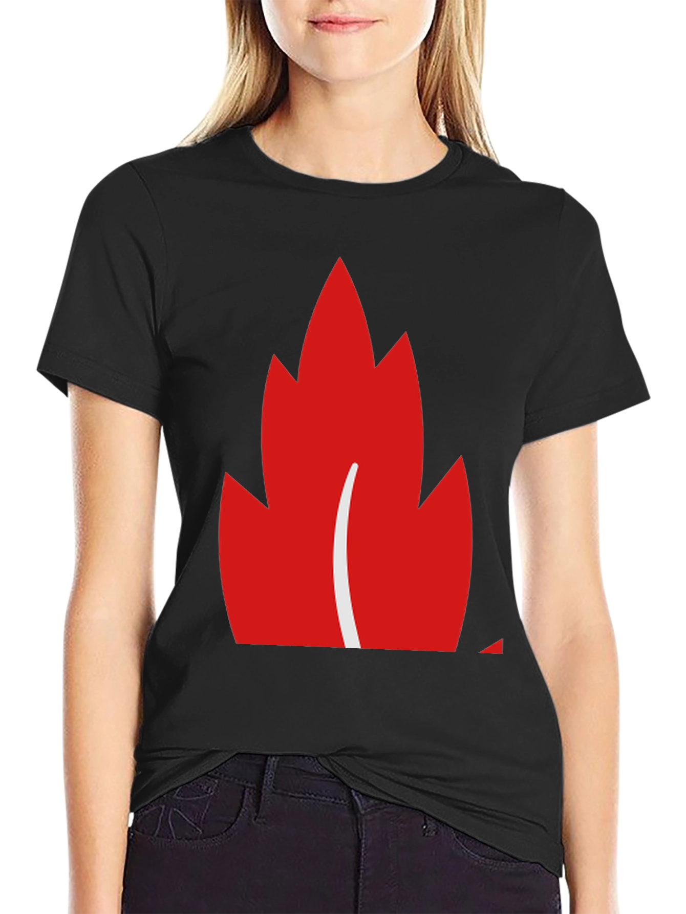 Maple Leaf Graphic Tee - Black Casual Shirt