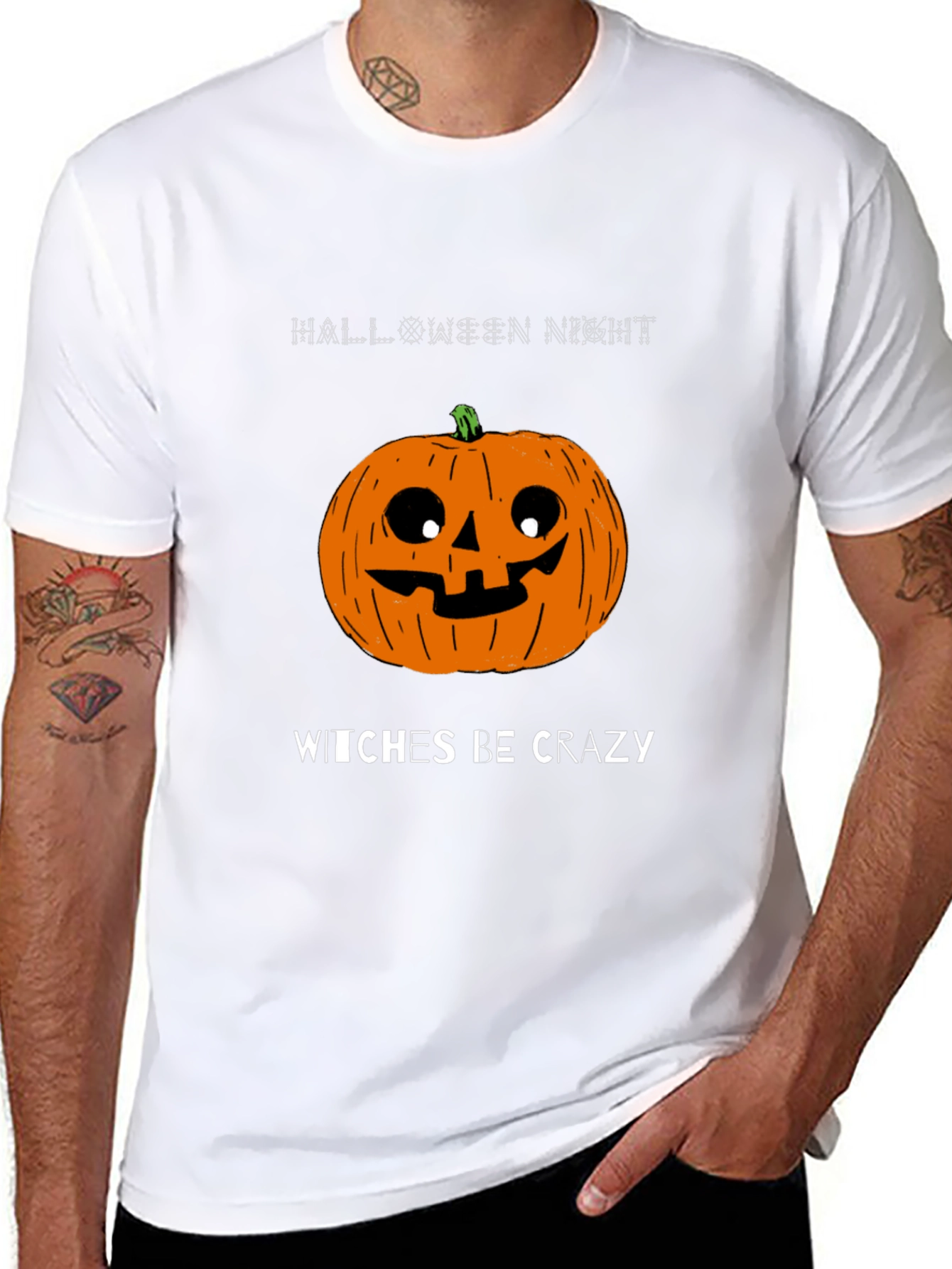 Halloween Pumpkin T-Shirt - Witches Be Crazy