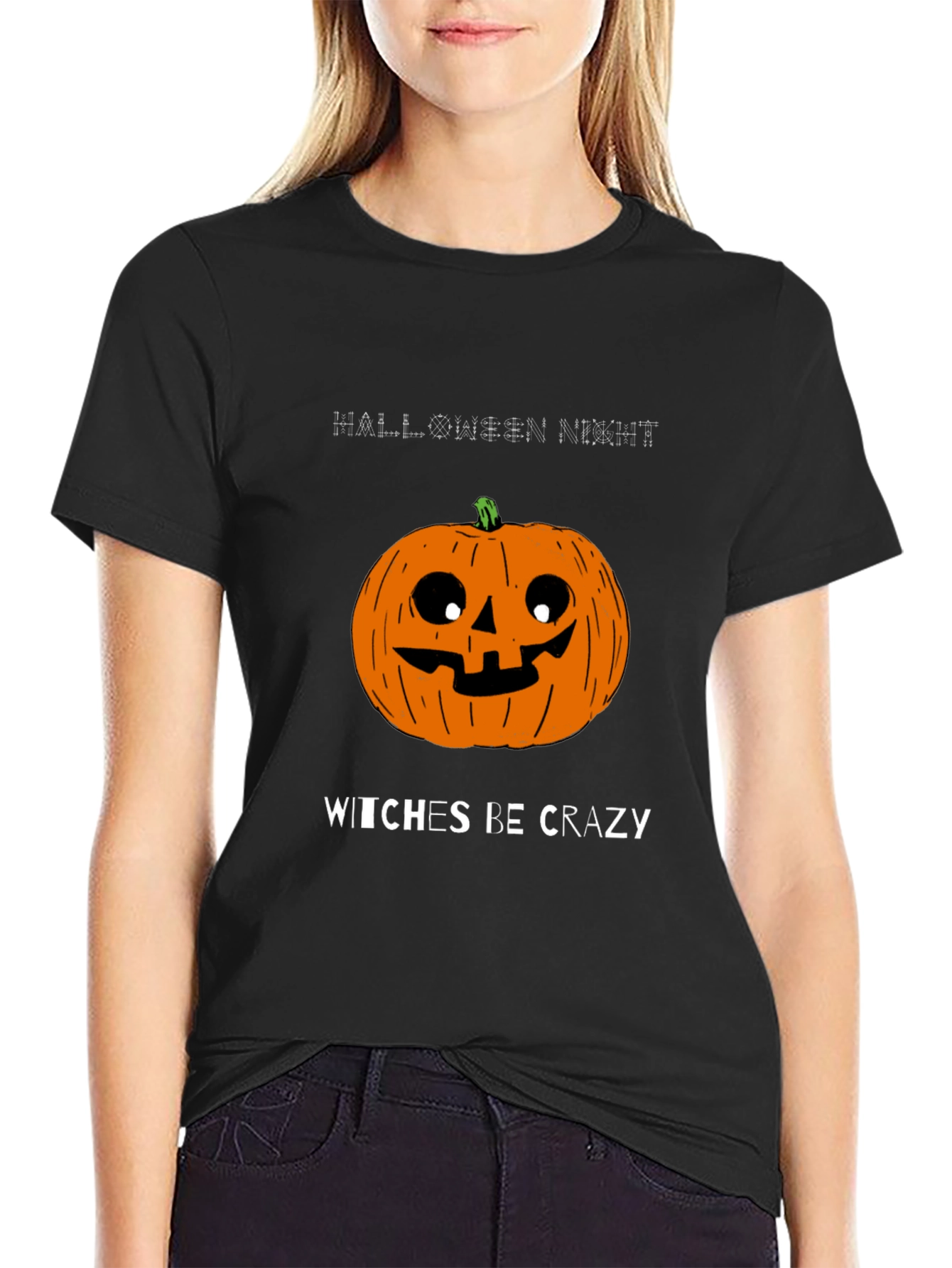 Halloween Pumpkin T-Shirt - Witches Be Crazy