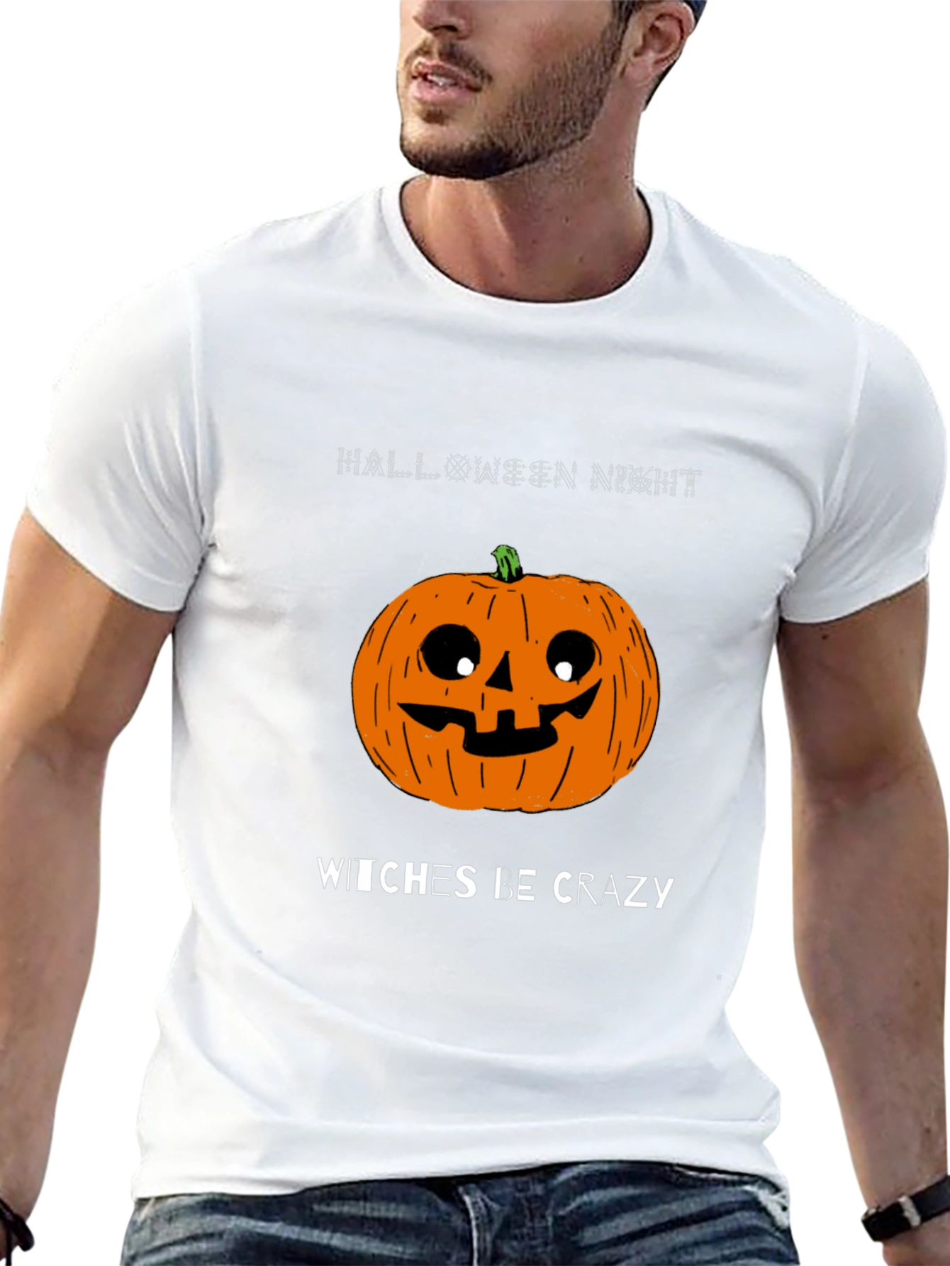 Halloween Pumpkin T-Shirt - Witches Be Crazy
