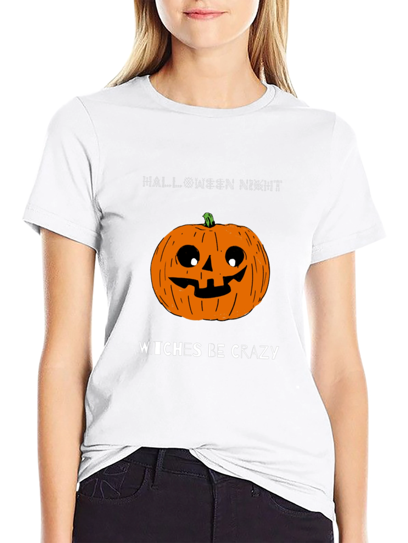 Halloween Pumpkin T-Shirt - Witches Be Crazy