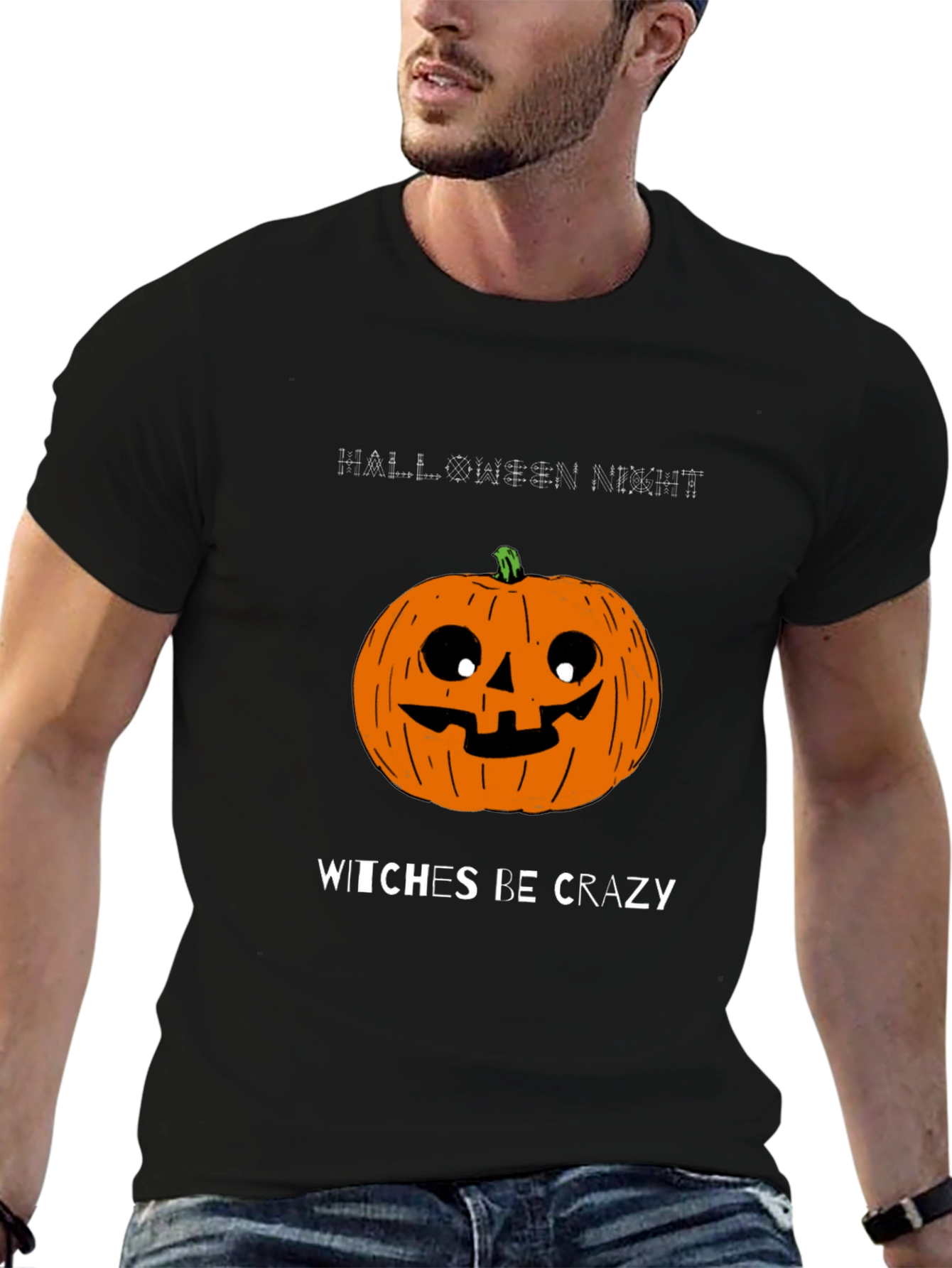 Halloween Pumpkin T-Shirt - Witches Be Crazy