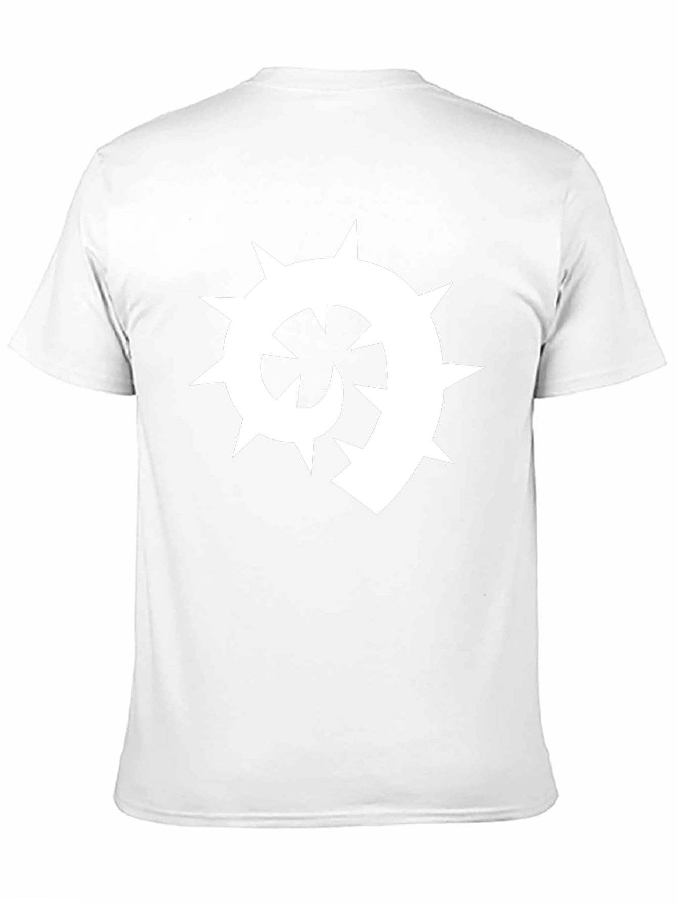 Black T-Shirt with White Spiked Spiral Design