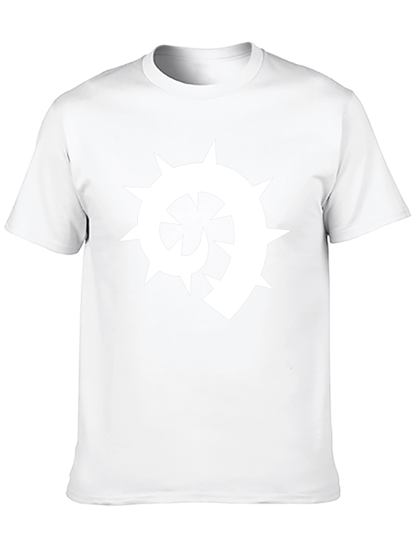 Black T-Shirt with White Spiked Spiral Design