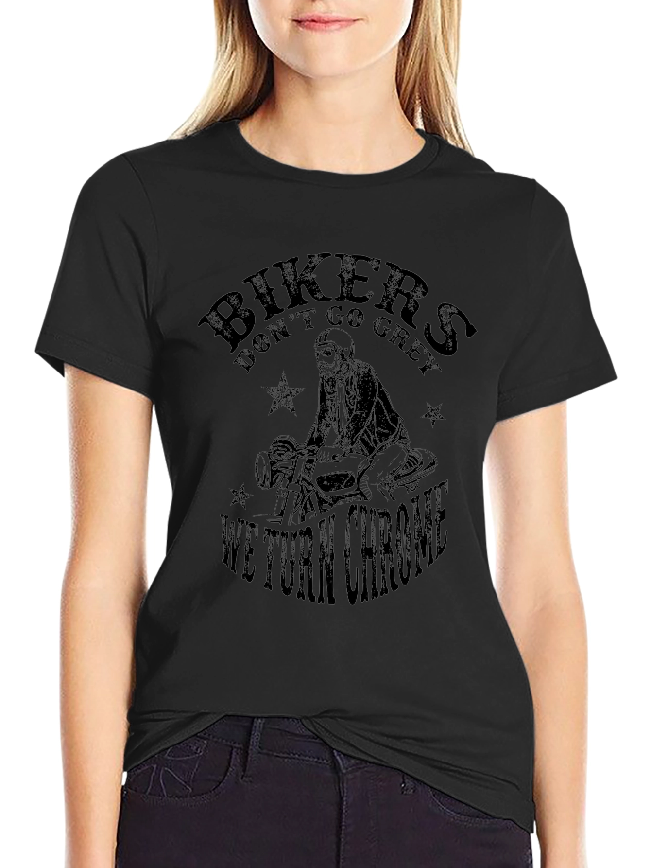 Bikers Dont Go Grey We Turn Chrome T-Shirt