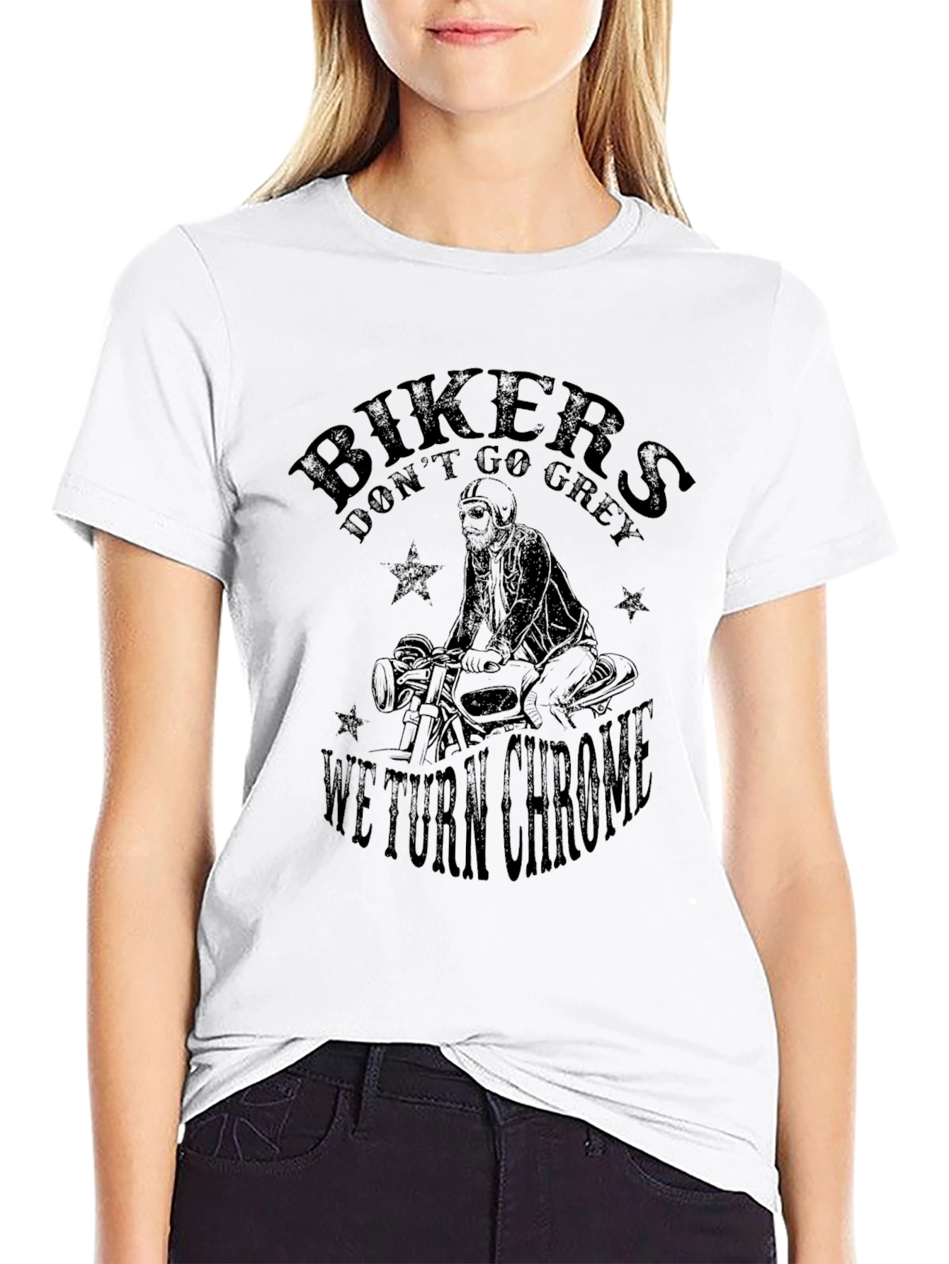 Bikers Dont Go Grey We Turn Chrome T-Shirt
