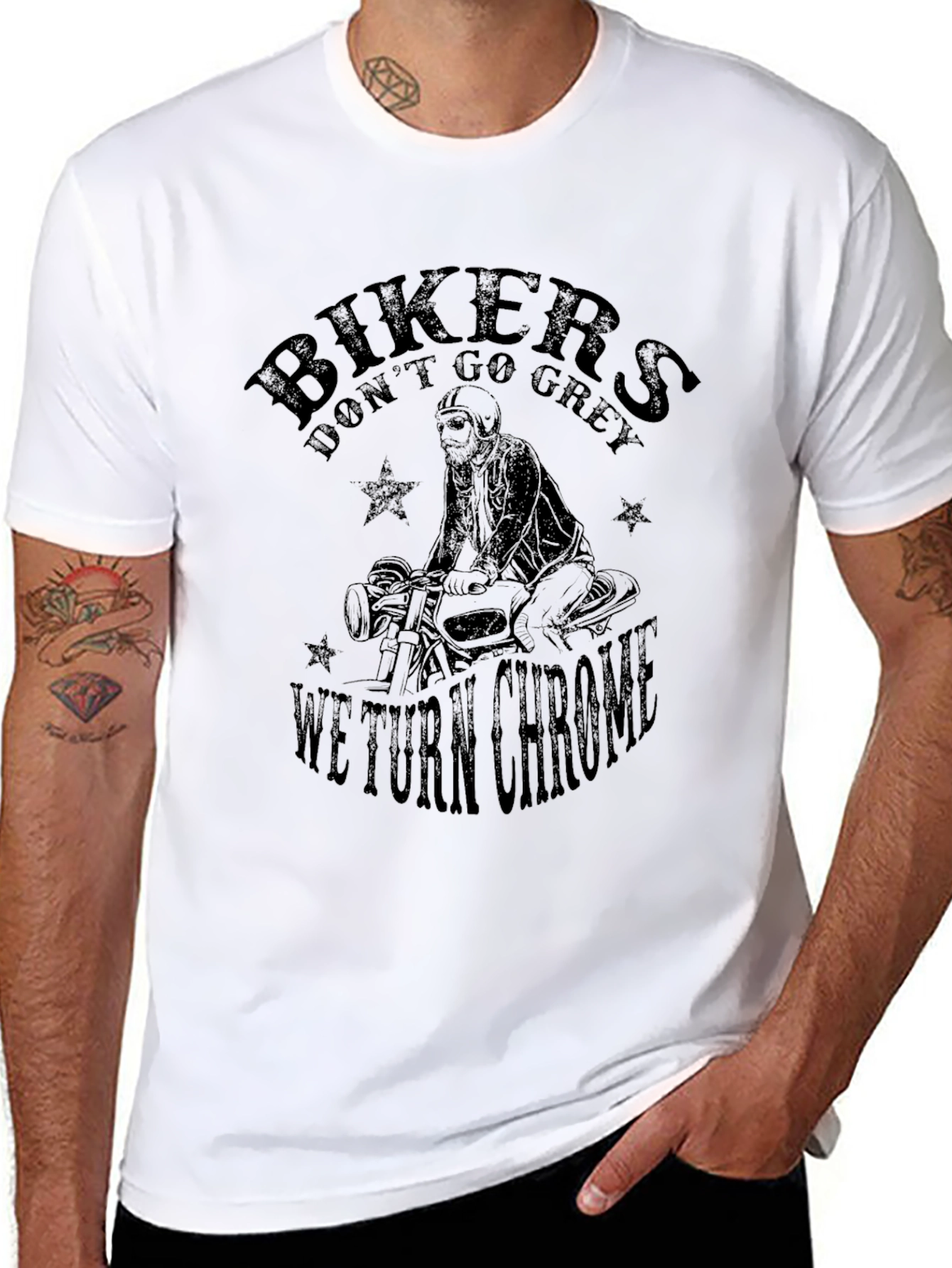 Bikers Dont Go Grey We Turn Chrome T-Shirt