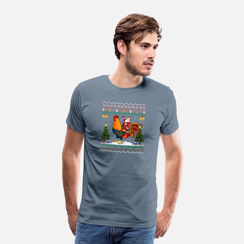 Rooster Ugly Santa Riding Rooster