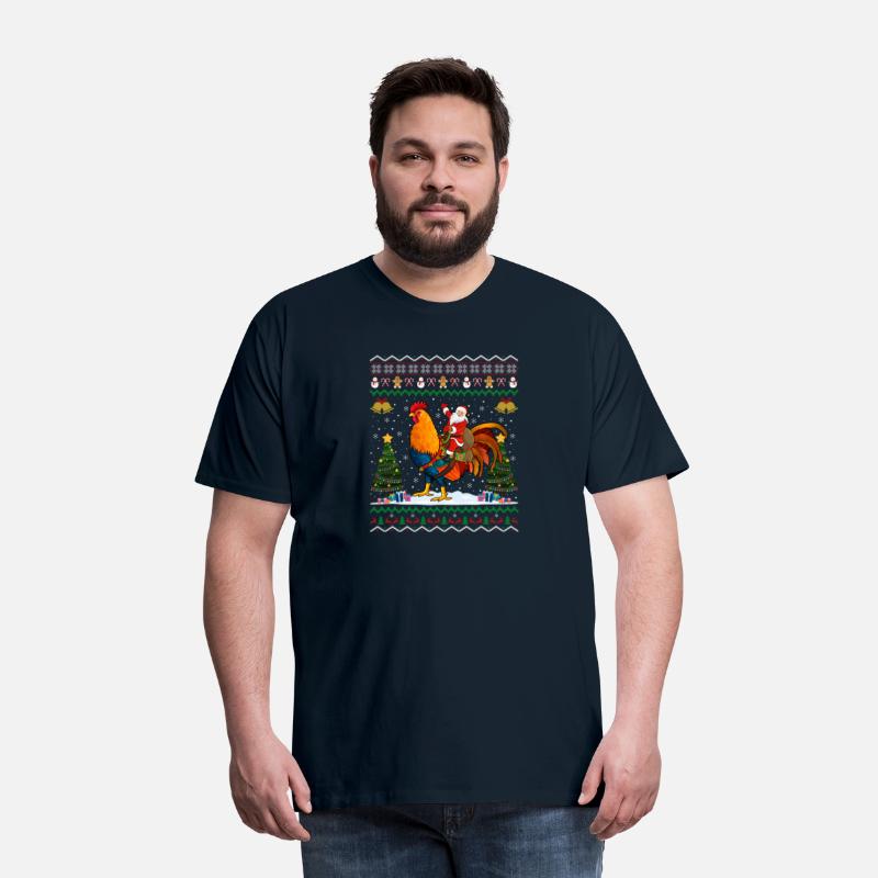 Rooster Ugly Santa Riding Rooster