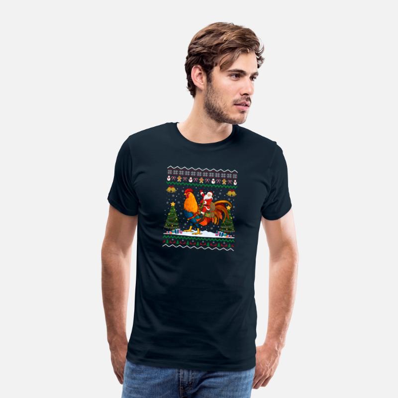 Rooster Ugly Santa Riding Rooster