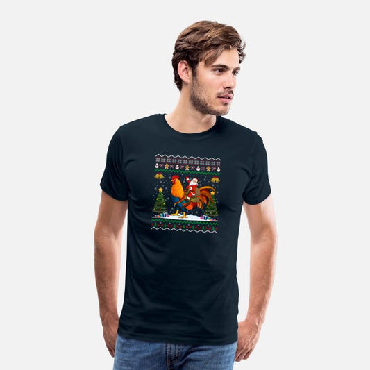 Rooster Ugly Santa Riding Rooster