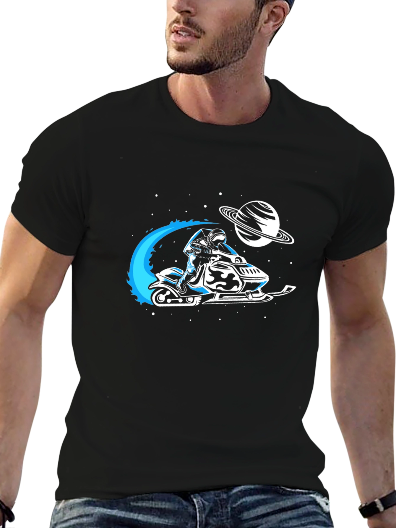 Space Snowmobile Graphic Tee - Ride Beyond Earth!