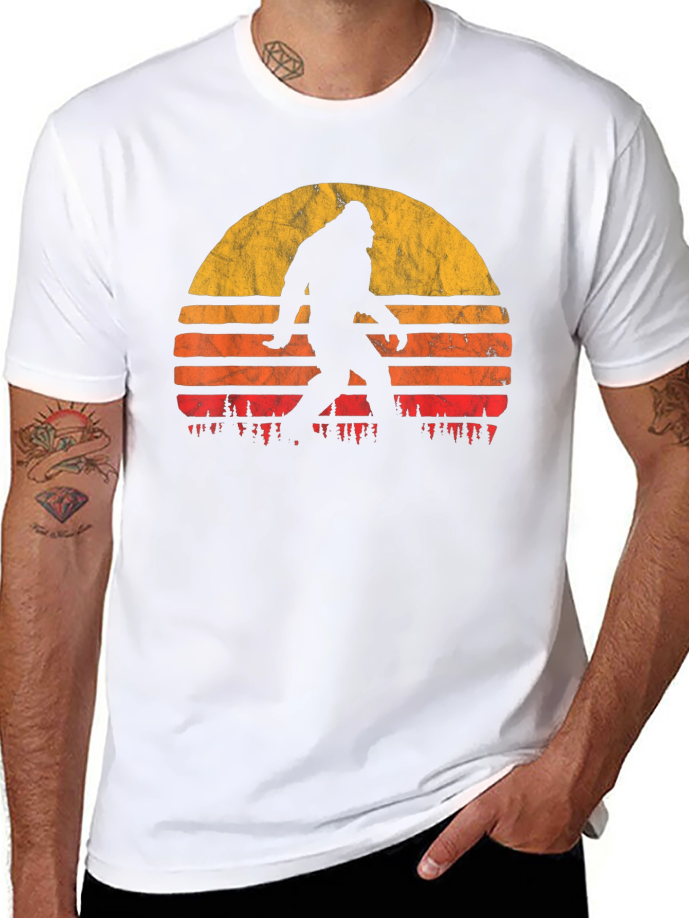 Bigfoot Sunset Graphic Tee - Mens Black T-Shirt