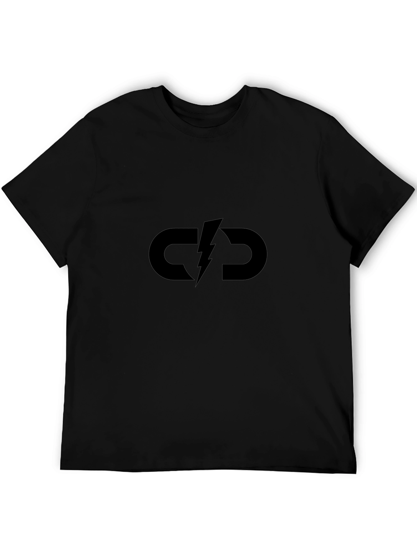 Black Lightning Bolt Graphic T-Shirt