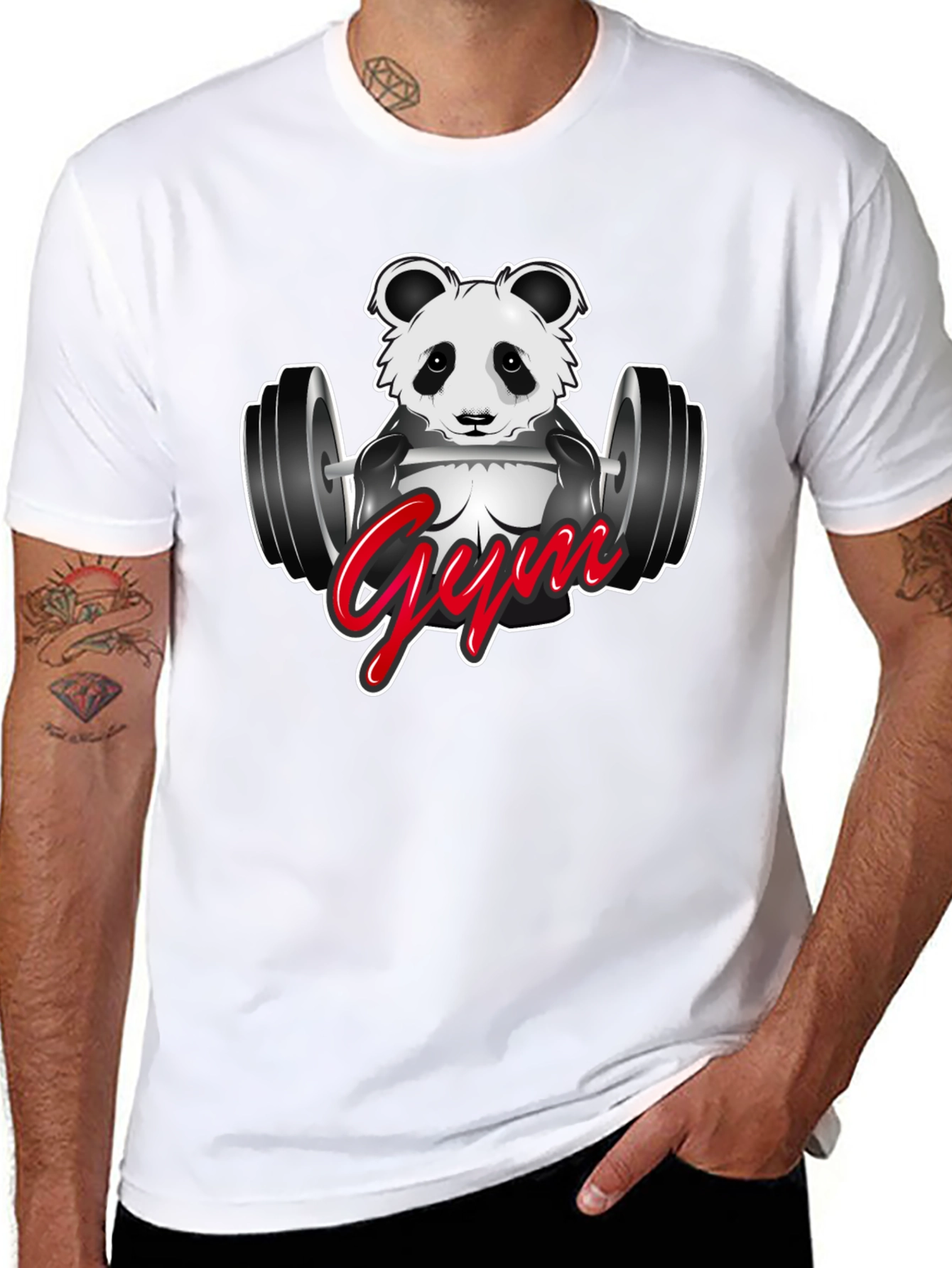 Panda Gym T-Shirt - Black Cotton Tee