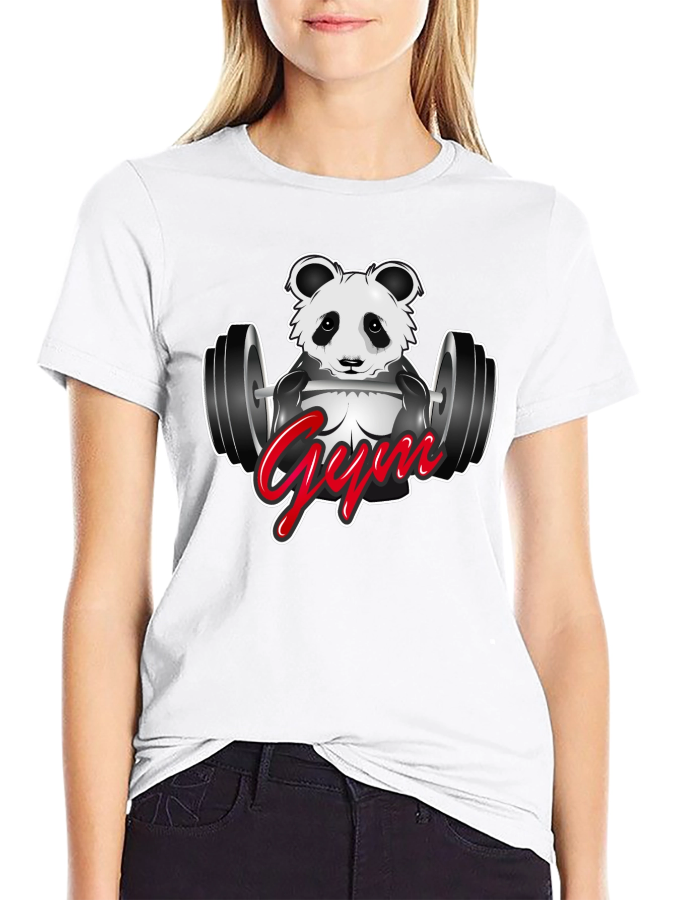 Panda Gym T-Shirt - Black Cotton Tee