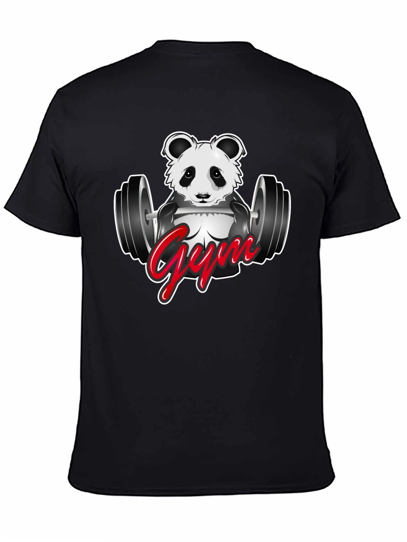 Panda Gym T-Shirt - Black Cotton Tee