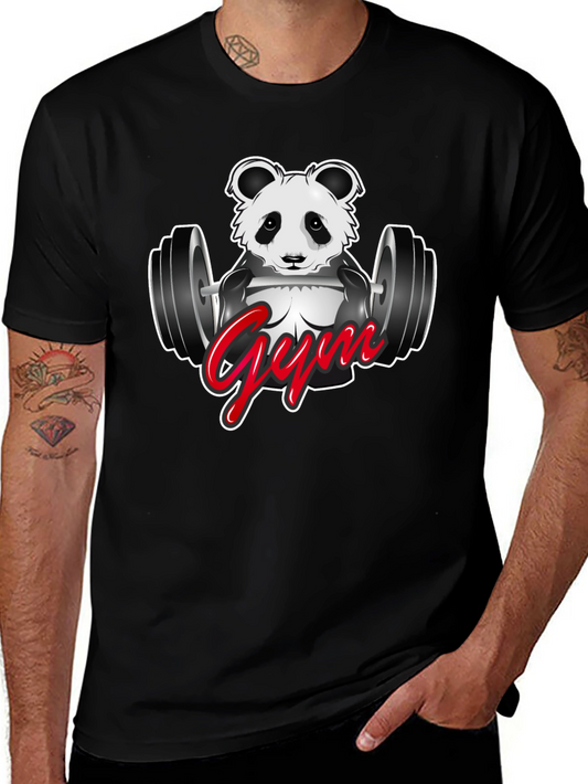 Panda Gym T-Shirt - Black Cotton Tee