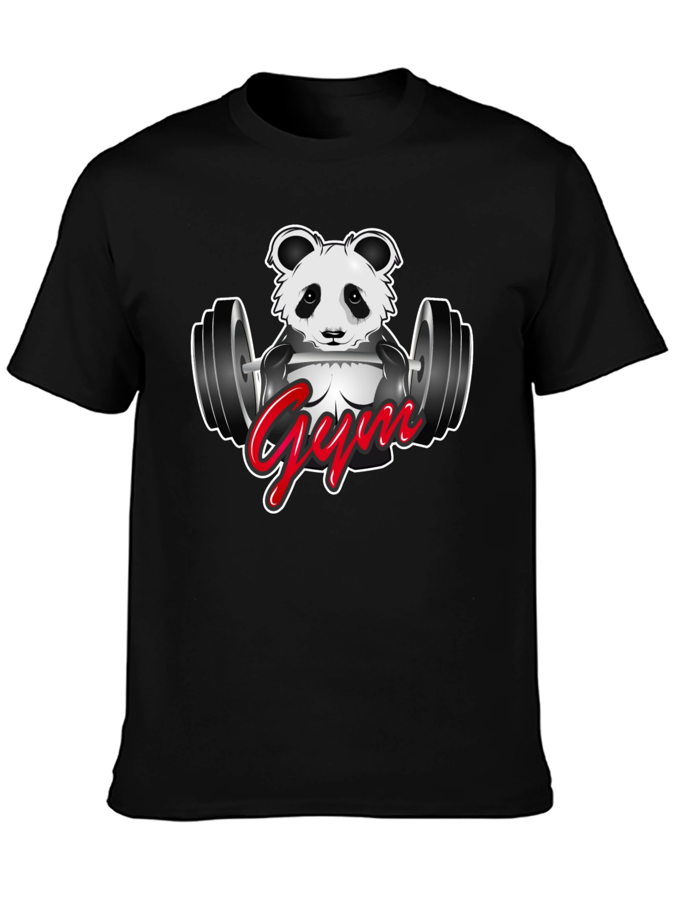 Panda Gym T-Shirt - Black Cotton Tee