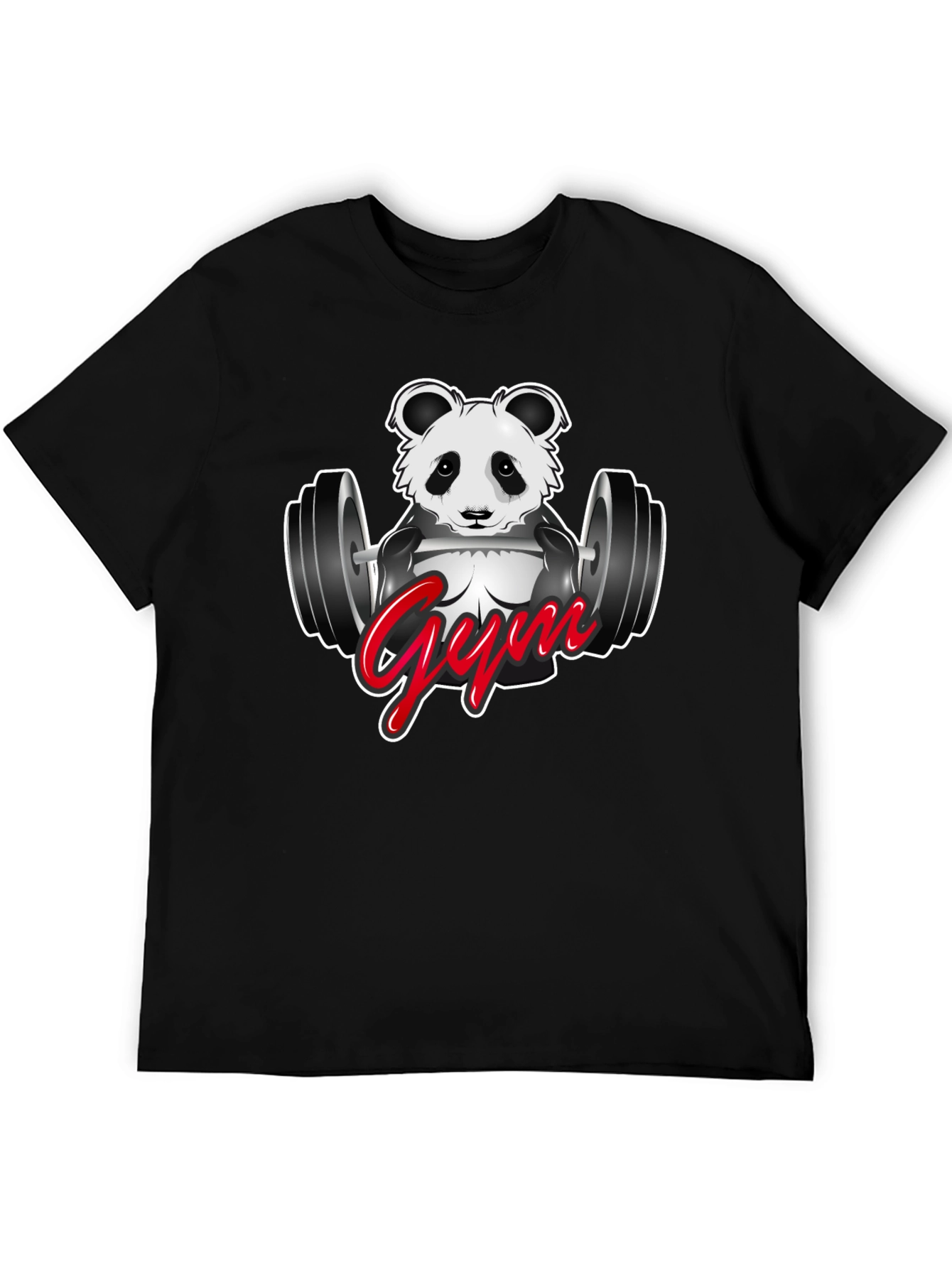 Panda Gym T-Shirt - Black Cotton Tee