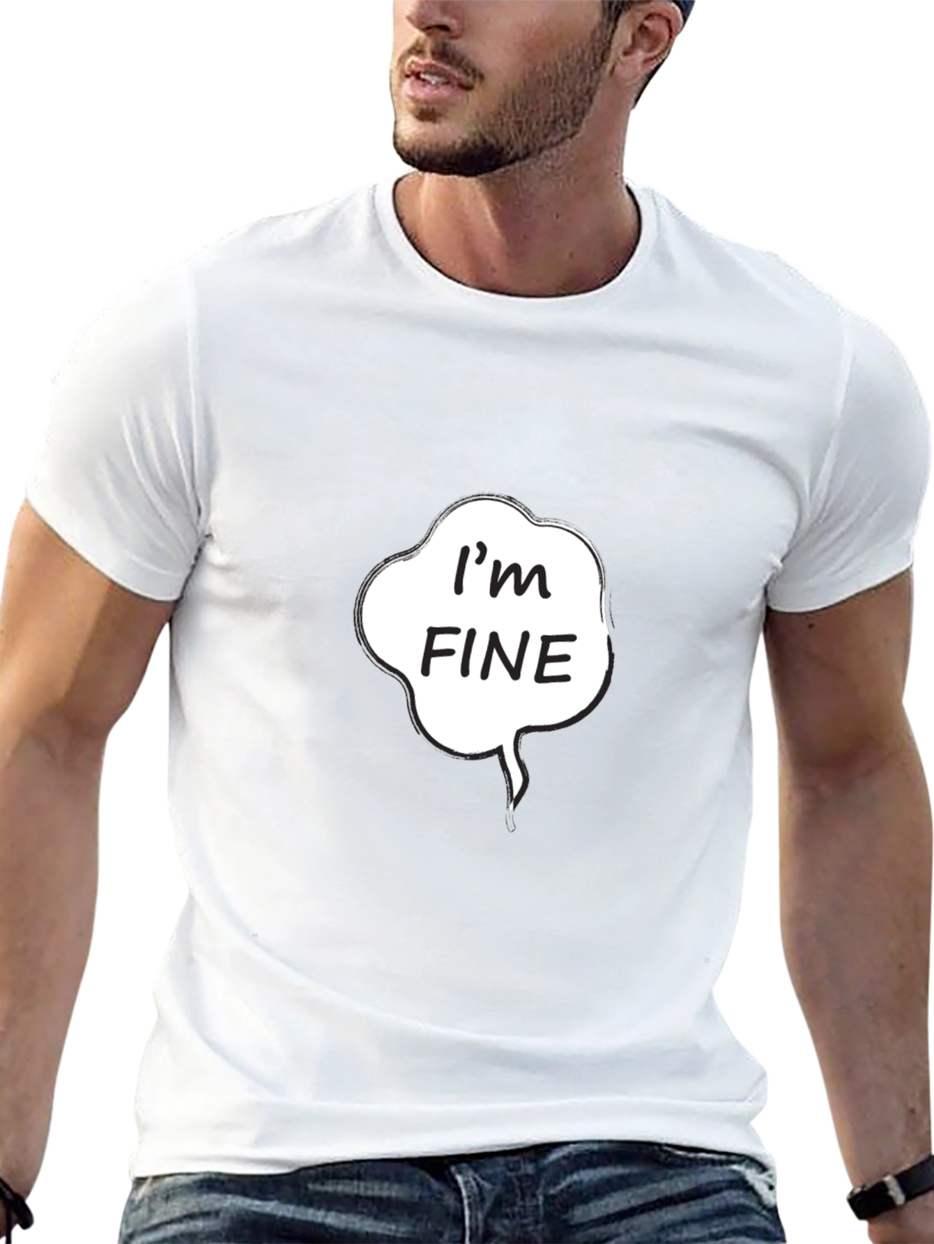 Im Fine Graphic Tee - Black Cotton Casual Shirt