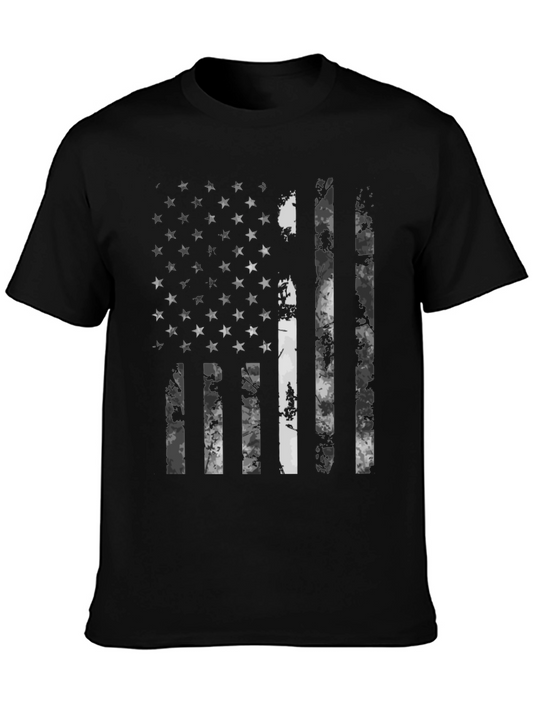 Patriotic American Flag Distressed Graphic T-Shirt