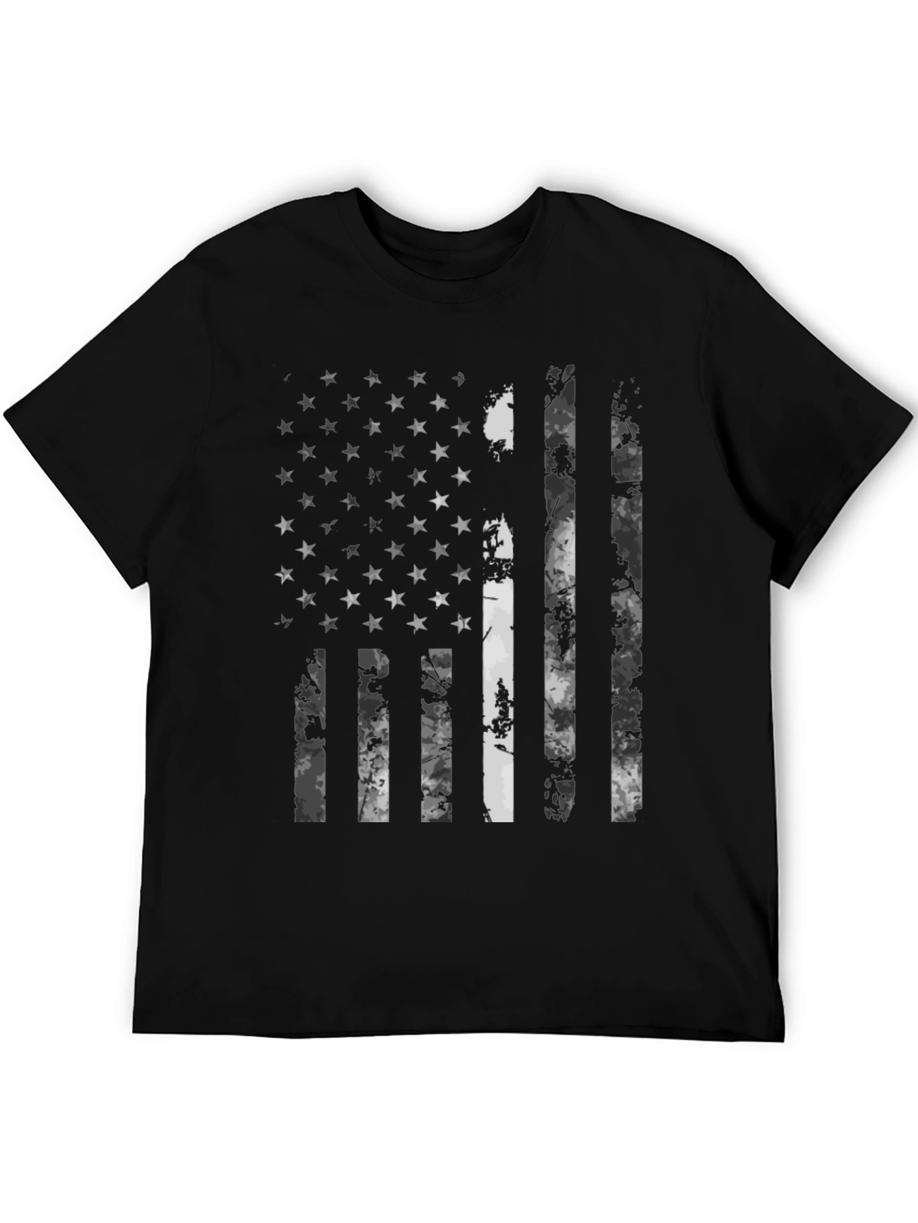 Patriotic American Flag Distressed Graphic T-Shirt