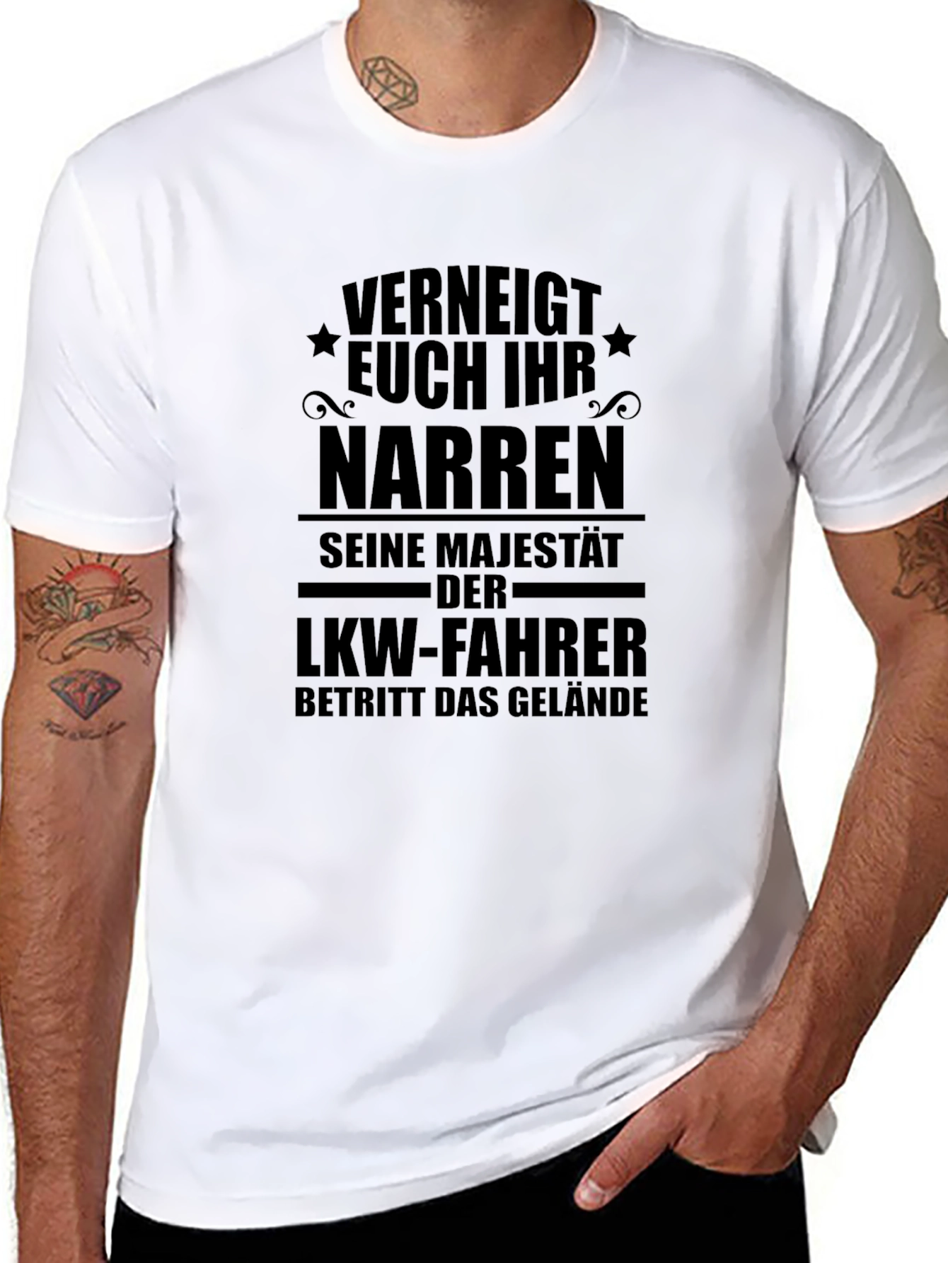 Funny German Truck Driver T-Shirt - Kneel Fools!