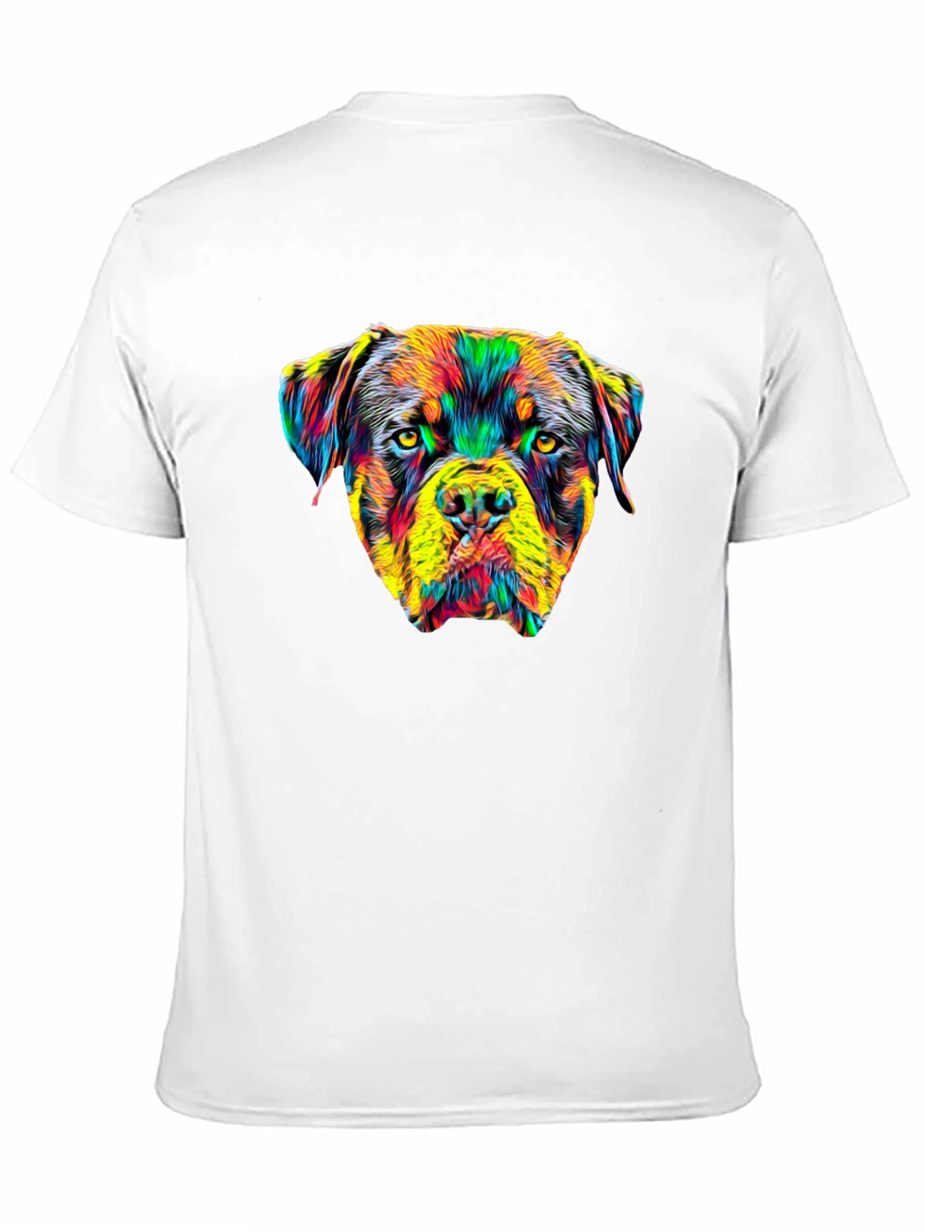 Rottweiler Dog Head Graphic Print Black T-Shirt